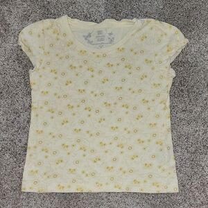 Faded Glory Cream Floral Kids Tee